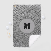 Elephant graue Hautmuster monogramm anpassbar Golfhandtuch (Insitu)