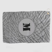 Elephant graue Hautmuster monogramm anpassbar Golfhandtuch (Horizontal)