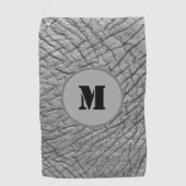 Elephant graue Hautmuster monogramm anpassbar Golfhandtuch (Vorderseite)