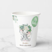 Elephant Green Balloon Greenery Baby Shower Pappbecher (Vorderseite)