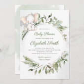 Elephant Greenerage Foliage Babydusche Einladung (Vorne/Hinten)