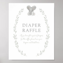 Elephant Greenerenery Baby Duwer Windel Raffle Sch Poster