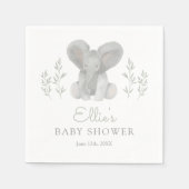 Elephant Greenery Baby Shower Serviette (Vorderseite)