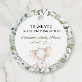 Elephant Greenery Boy Circle Boy Baby Shower Geschenkanhänger
