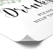 Elephant Greenery eucalyptus Blätter Drinks Zeiche Poster (Ecke)