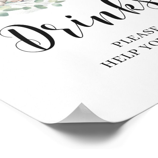 Elephant Greenery eucalyptus Blätter Drinks Zeiche Poster (Ecke)