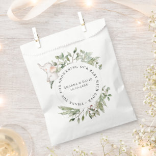 Elephant Greenery Gender Neutral Baby Dusche Geschenktütchen