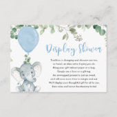 Elephant grün blaue Ballondarstellung Dusche Begleitkarte (Vorderseite)