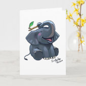 Elephant Grußkarte Karte (Gelbe Blume)