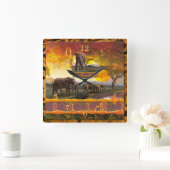 Elephant Guardian "Bonds that Krawatte" Quadratische Wanduhr (Zuhause)