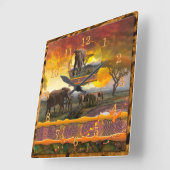 Elephant Guardian "Bonds that Krawatte" Quadratische Wanduhr (Winkel)