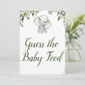 Elephant Guess Baby Food Game Sign Size 12x18" Einladung (Stehend Vorderseite)