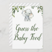 Elephant Guess Baby Food Game Sign Size 12x18" Einladung (Vorne/Hinten)