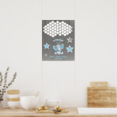 Elephant Guest Book Page Alternative Rustic Blue Poster (Küche)