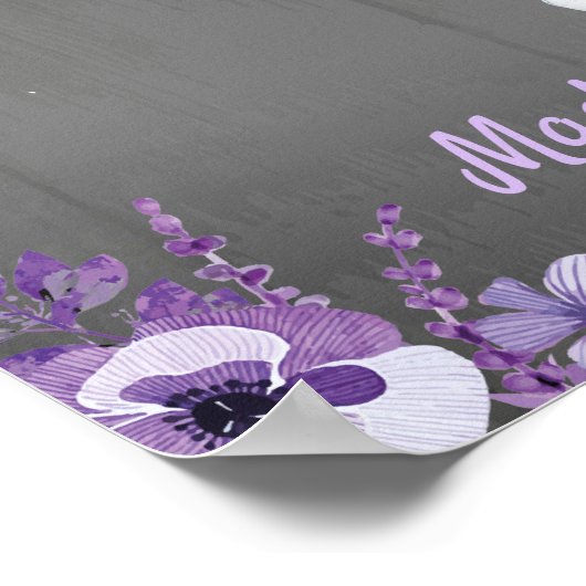 Elephant Guest Book Page Alternative Rustikal Lila Poster (Ecke)