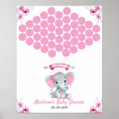 Elephant Guest Book Page Alternative Rustikal rosa Poster (Vorne)