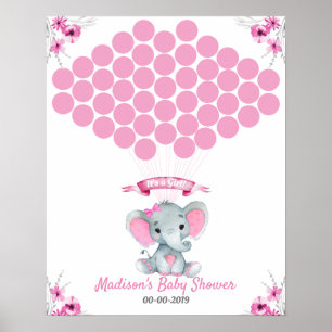 Elephant Guest Book Page Alternative Rustikal rosa Poster