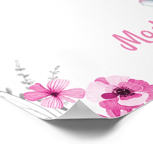 Elephant Guest Book Page Alternative Rustikal rosa Poster (Ecke)