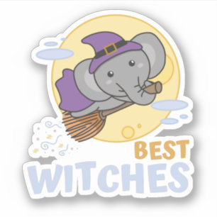Elephant Halloween Hexenkids Hexen die besten Hexe Aufkleber
