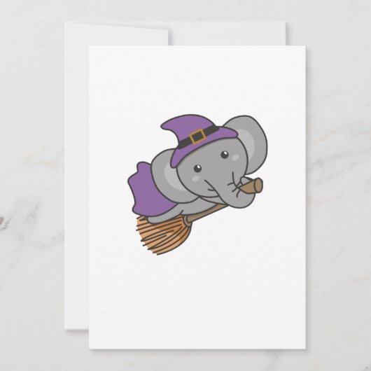 Elephant Halloween Hexenkind Hexenkostüm Feiertagskarte (Vorderseite)