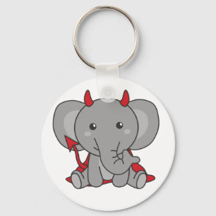 Elephant Halloween Niedlicher Teufel Kinder Hexen Schlüsselanhänger