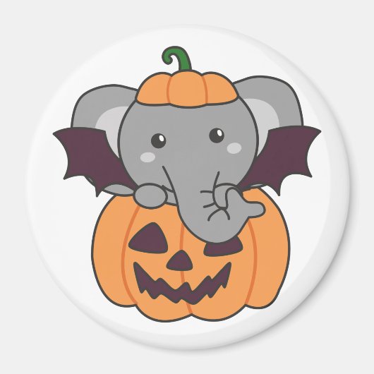 Elephant Halloween Pumpkin Bat-Kostüm Magnet (Vorne)