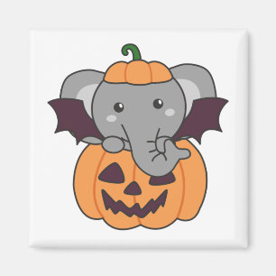 Elephant Halloween Pumpkin Bat-Kostüm Magnet