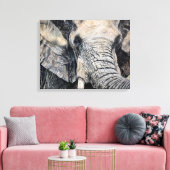Elephant handgezeichnet Stift Crayon Art Canvas Pr Leinwanddruck (Insitu (Wohnzimmer))