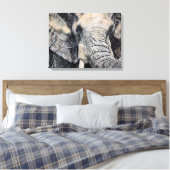 Elephant handgezeichnet Stift Crayon Art Canvas Pr Leinwanddruck (Insitu (Schlafzimmer))