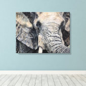 Elephant handgezeichnet Stift Crayon Art Canvas Pr Leinwanddruck (Insitu (Holzboden))