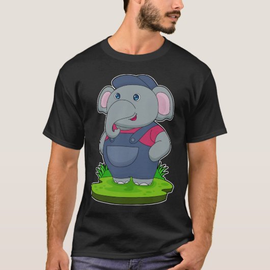 Elephant Handwerker Overalls T-Shirt (Vorderseite)