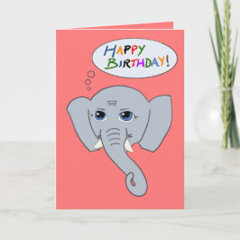 Elephant Happy Birthday Card (Rosa) Karte