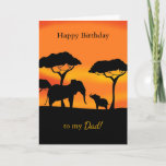 Elephant Happy Birthday Dad Card Karte<br><div class="desc">Father and Child elephants birthday card for dad. This card is customizable with your personalized message and or name.
Inside:
I can't think of anyone I'd
rather be celebrating than the
one I'll always look up to!
Happy Birthday
Dad!</div>