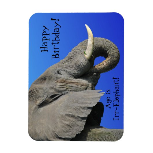 Elephant Happy Birthday Funny Age ist Irr Elephant Magnet (Vertikal)