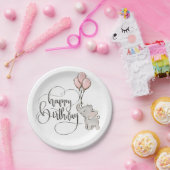 Elephant Happy Birthday Pappteller (Party)