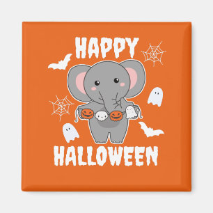 Elephant Happy Halloween Pumpkin Bat Kostüm Magnet