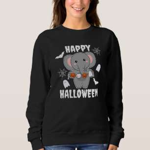 Elephant Happy Halloween Pumpkin Bat Kostüm Sweatshirt