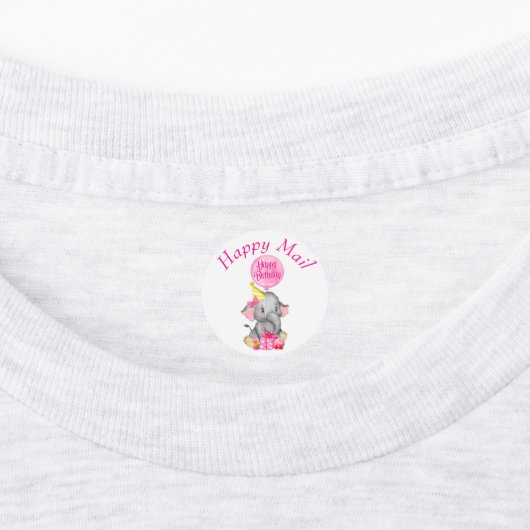 Elephant Happy Mail Labels Etiketten (Befestigt)