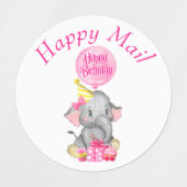 Elephant Happy Mail Labels Etiketten (Design 1)