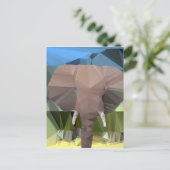 Elephant Head African Theme Low Poly Postkarte (Stehend Vorderseite)