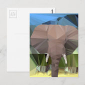 Elephant Head African Theme Low Poly Postkarte (Vorne/Hinten)