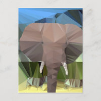 Elephant Head African Theme Low Poly