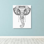 Elephant Head Doodle 11 Leinwanddruck (Insitu (Holzboden))