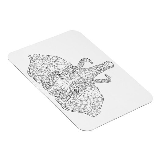 Elephant Head Doodle 2 Magnet (Rechte Seite)