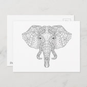 Elephant Head Doodle 2 Postkarte (Vorne/Hinten)