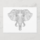 Elephant Head Doodle 2 Postkarte (Vorderseite)