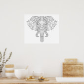 Elephant Head Doodle 4 Poster (Küche)