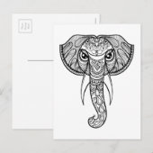 Elephant Head Doodle Postkarte (Vorne/Hinten)