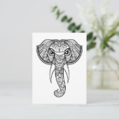 Elephant Head Doodle Postkarte (Stehend Vorderseite)