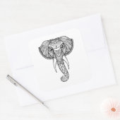 Elephant Head Doodle Quadratischer Aufkleber (Umschlag)
